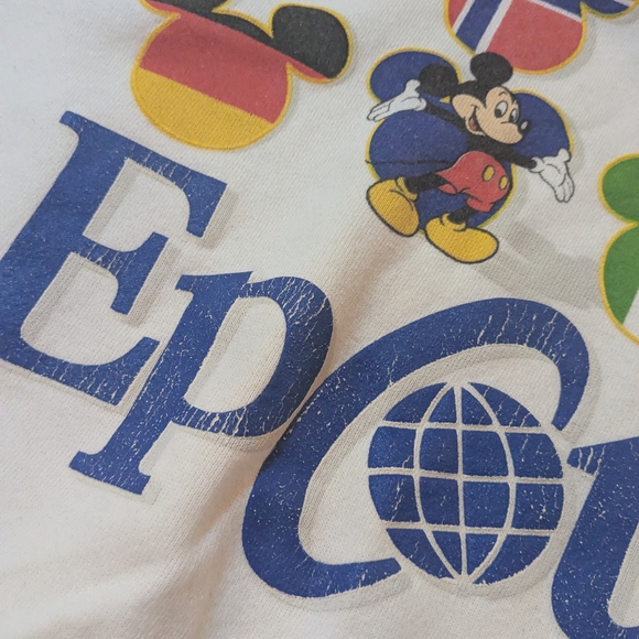 Vintage Epcot Center Walt Disney World Sweatshirt, White Unisex Large Retro 80's - Picture 9 of 9